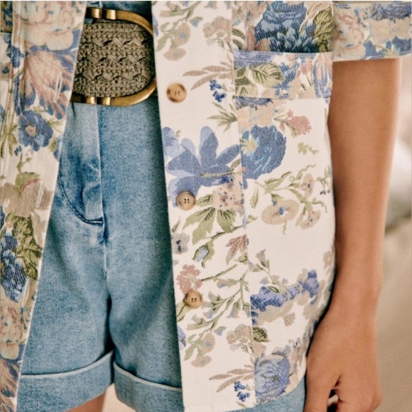 🇫🇷 Rare Sézane Will Jacket Floral - Picture 3 of 9